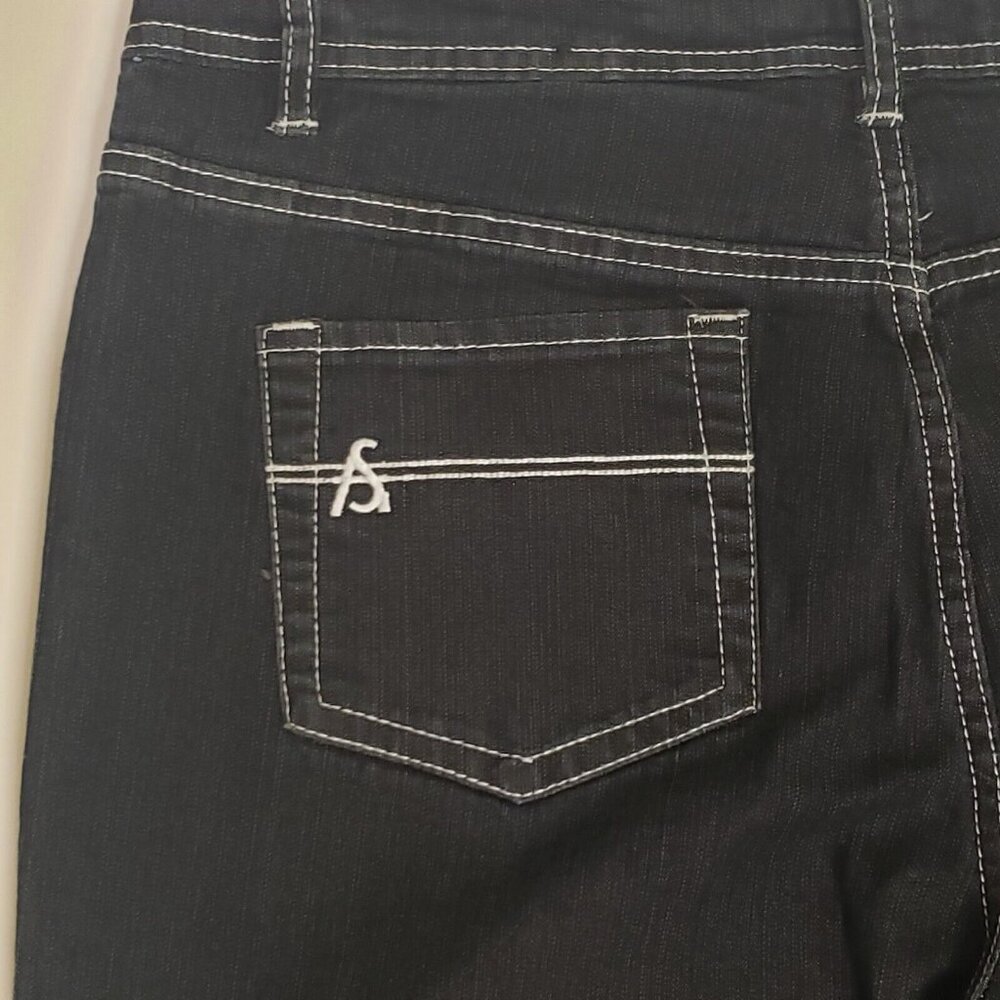 ASHLEY STEWART Denim Jeans Women's Size 14 Dark Blue Wash Citycore Dark Academia - Picture 12 of 16